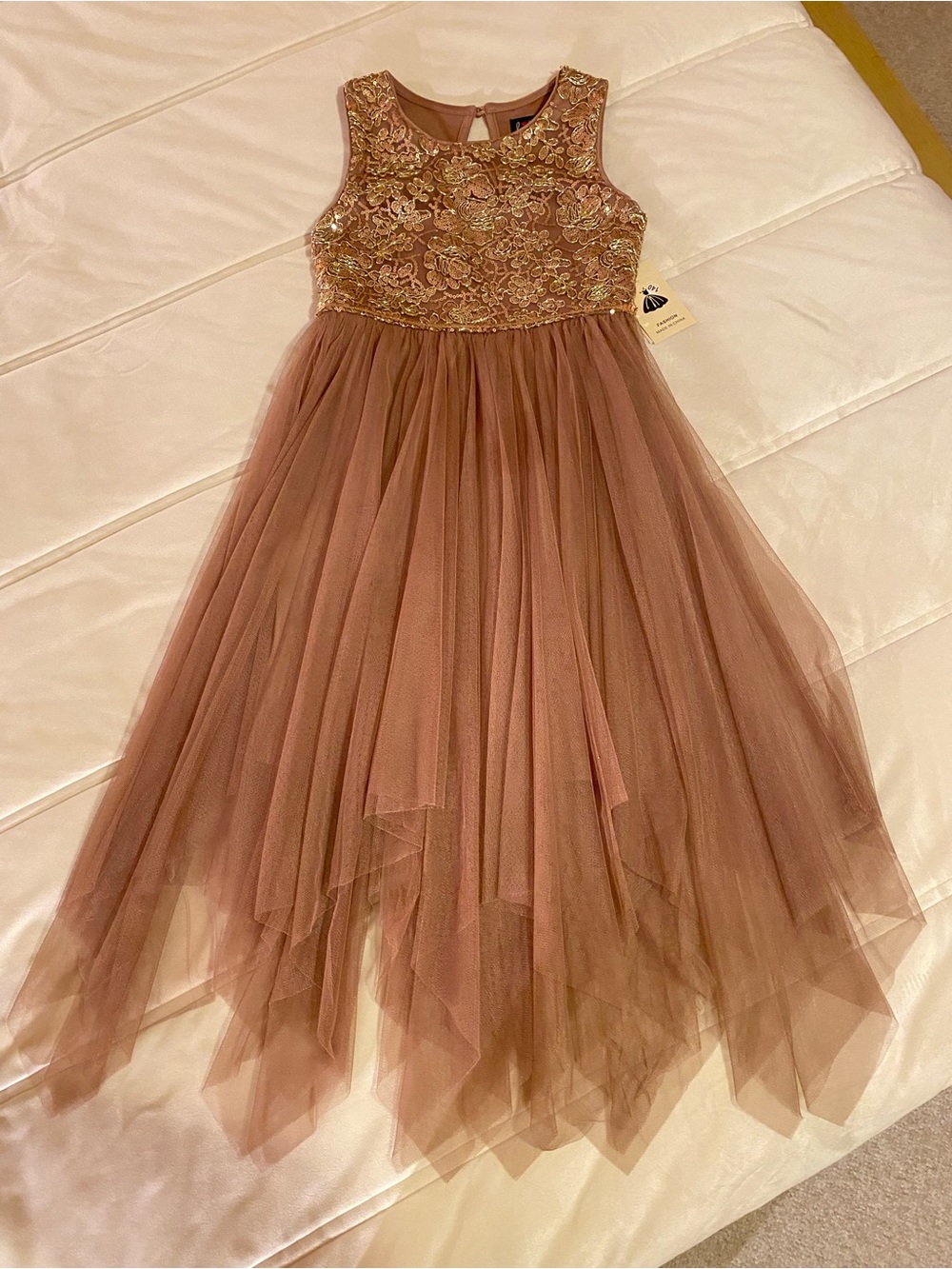 LILT SZ 8 Girls Rosewood Embroidered Tulle Formal Dress